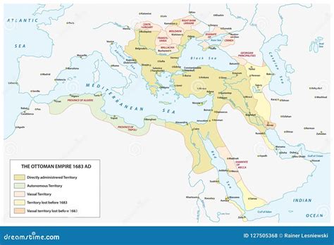 Map of the Ottoman Empire at the Time of the Greatest Expansion Stock ...