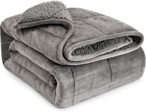 Amazon.com: Sivio Sherpa Fleece Weighted Blanket for Adult, 20 lbs Heavy Fuzzy Throw Blanket ...