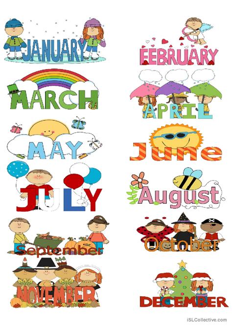 Months poster: English ESL worksheets pdf & doc