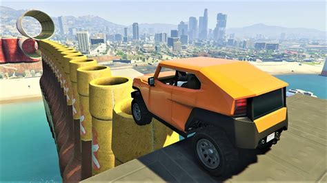 GTA 5 Online - Epic Car Parkour over Bottles - YouTube