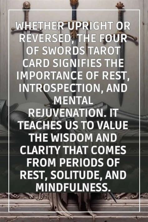 Four of Swords Tarot Card Meaning