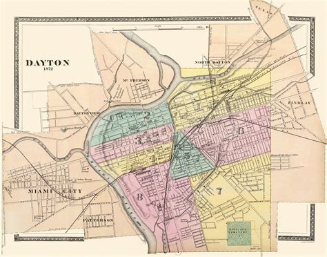 Map of Dayton Ohio in 1872 | Old map, Vintage map, Antique maps vintage