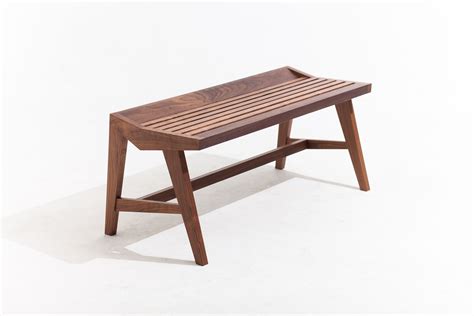 Buy Hand Made Slatted Bench - Mid Century Modern Inspired, made to order from Yoshihara ...