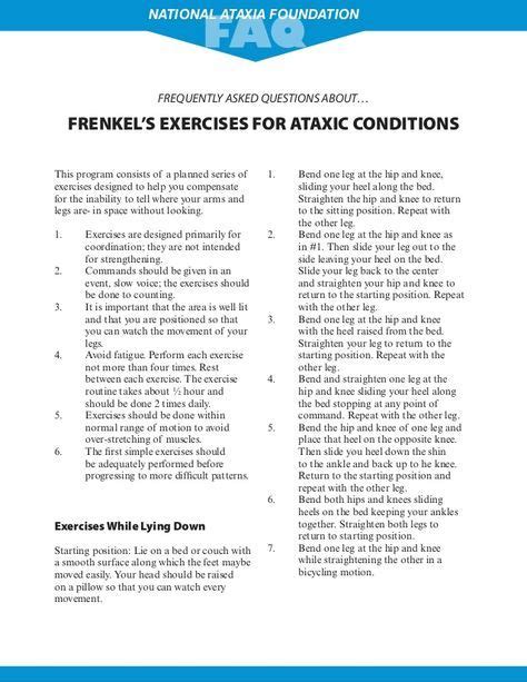 Frenkel's exercise For Ataxia | Pediatric physical therapy, Ataxia therapy, Occupational therapy ...