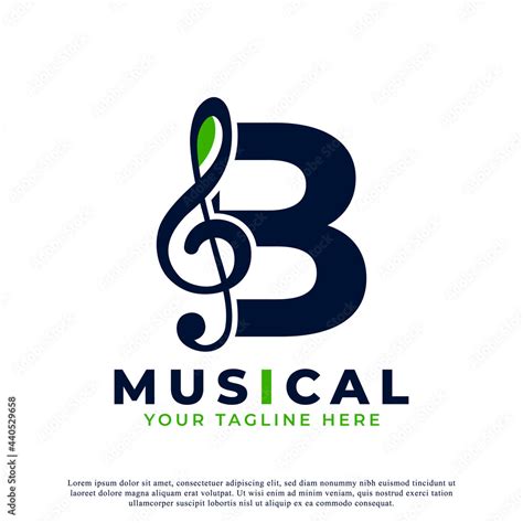 Letter B with Music Key Note Logo Design Element. Usable for Business, Musical, Entertainment ...