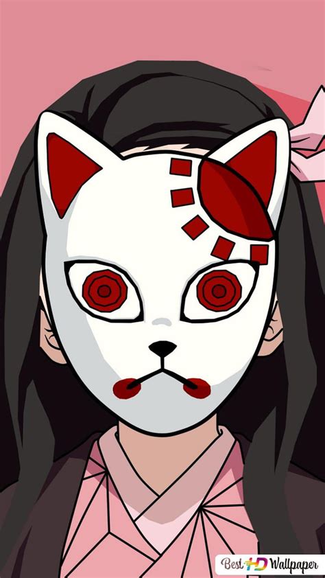 Demon girl Nezuko wearing warding mask - Anime , Demon Slayer Fox Mask HD phone wallpaper | Pxfuel