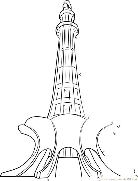 Drawing Of Minar E Pakistan | Komseq