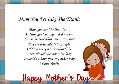 Funny Mothers Day Poems From Daughter