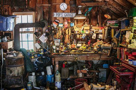 "Messy Garage Interior" by Stocksy Contributor "Raymond Forbes LLC ...