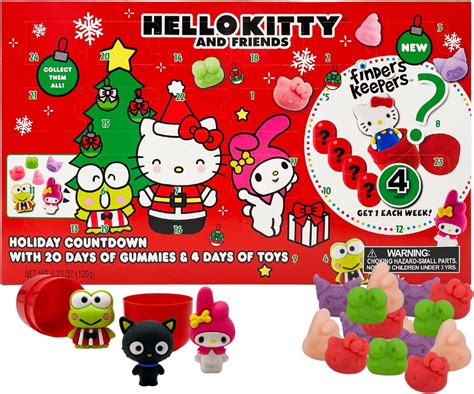 Buy Hello Kitty Finders Keepers Advent Calendar, 2022 Countdown to Christmas with Gummy Candies ...