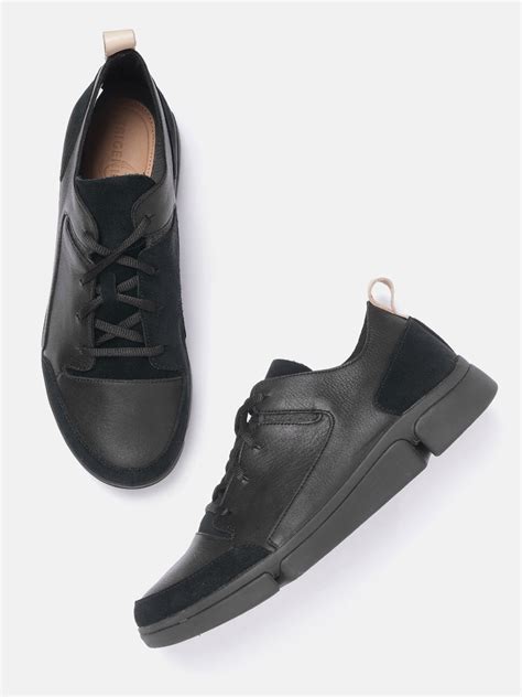 Buy Clarks Men Black Solid Leather Sneakers - Casual Shoes for Men ...