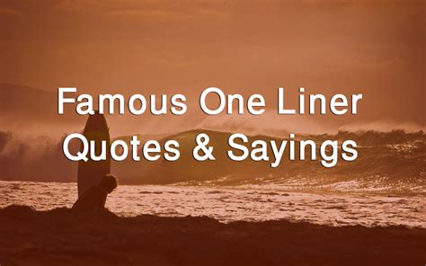 Best One Liner Quotes and Famous Short Status