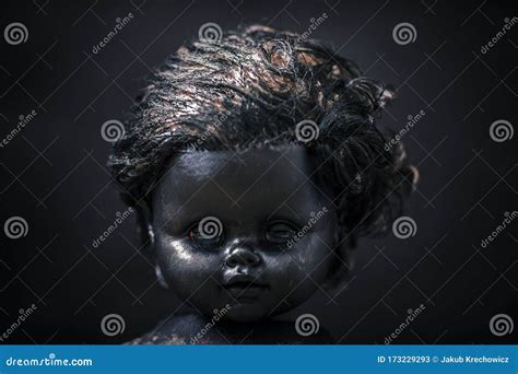 Creepy doll in the dark stock image. Image of ghostly - 173229293