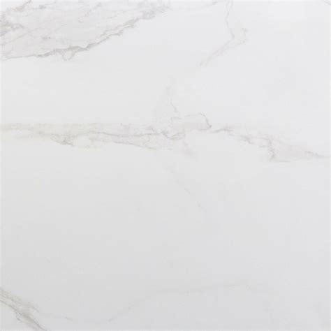 Carrara White Gloss Marble Rectified Porcelain Floor Tiles