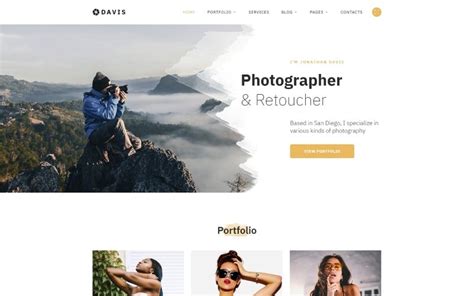 Davis - Photographer Portfolio Multipage HTML5 Website Template