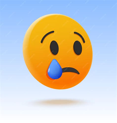 Premium Vector | Sad face emoji. 3d vector