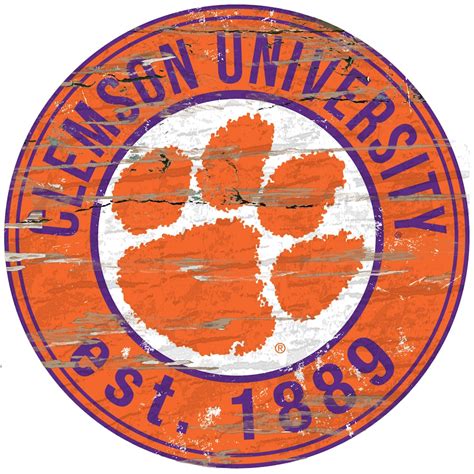 Clemson Tigers 23.5" Distressed Round Sign