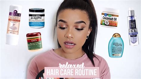 MY RELAXED HAIR CARE ROUTINE ♡ - YouTube