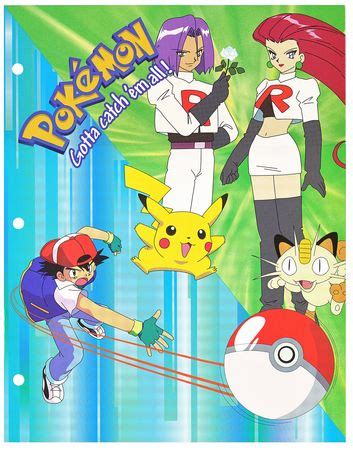 Pokemon 1999 Ash, Pikachu, Team Rocket & Meowth 2-Pocket Folder