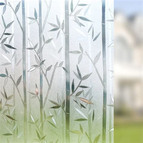 Bamboo Frosted Window Films Privacy Static Cling Vinyl Decorative Glass Film 23.6in. By 78.7in ...