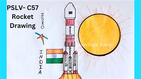 Aditya - L1 Sun Mission ll PSLV - C 57 Rocket drawing and colouring for ...