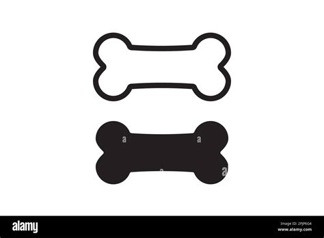 Bone for pet dog. Bone outline and silhouette icon. Canine food symbol. Vector illustration ...