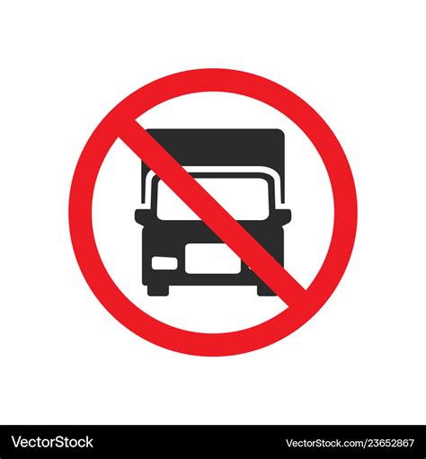 No truck allowed sign Royalty Free Vector Image