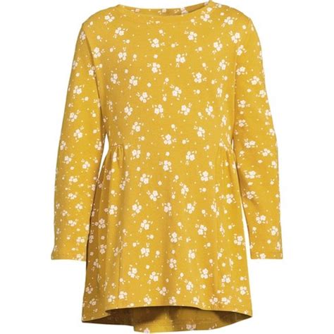 Lands' End Kids Long Sleeve Tunic Top - Medium - Spicy Mustard Floral : Target