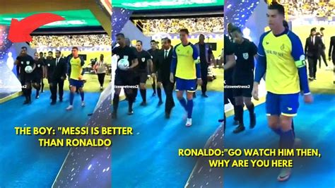 Young fans tells Cristiano Ronaldo 'Messi is way better than RONALDO' - YouTube