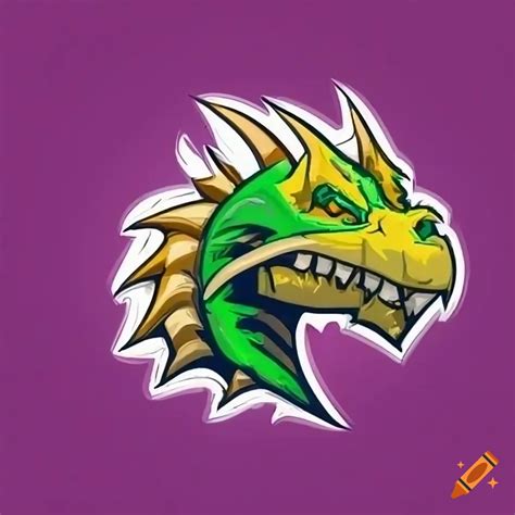 Snallygaster dragon sports mascot logo on Craiyon