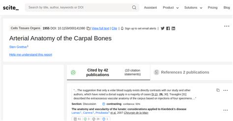 Arterial Anatomy of the Carpal Bones - [scite report]