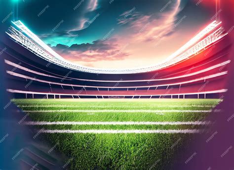 Empty American Football Stadium 3d In Light Rays At N - vrogue.co