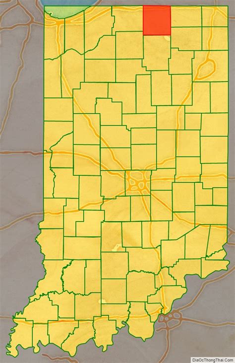 Map of Elkhart County, Indiana