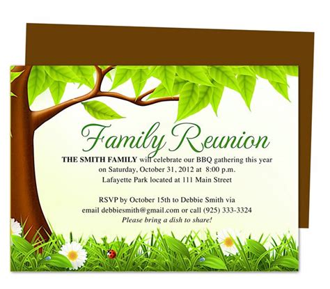 Family Tree Reunion Party Invitations Templates. Invitation template ready … | Family reunion ...