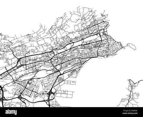 Vector road map of the city of Santander in Spain on a white background ...