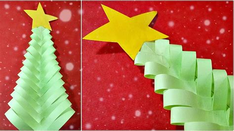 Origami christmas tree diy paper decor 3d made easy tutorial for kids ...