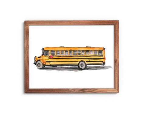 School Bus Wall Art, Construction Nursery Art, Transportation Vehicle ...