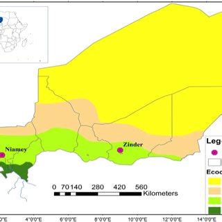 Niger country map and location of the climate stations | Download ...