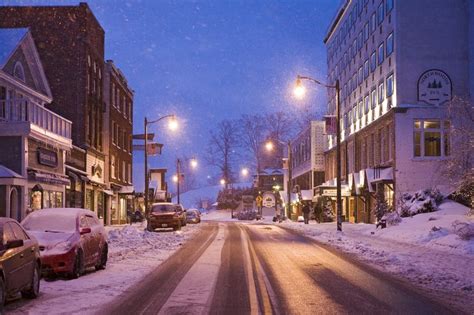 Snow covered Main Street Lake Placid | Lake placid, Beautiful lakes, Lake