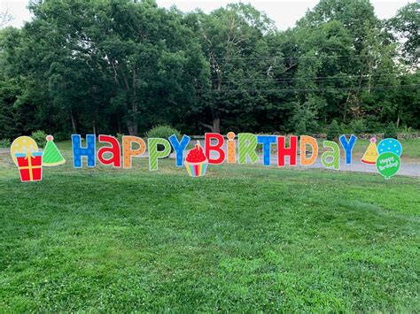 Happy Birthday Letters Yard Sign Yard Letters 24 - Etsy