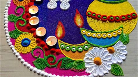 #1386 Diwali special rangoli ||navratri rangoli designs || satisfying ...