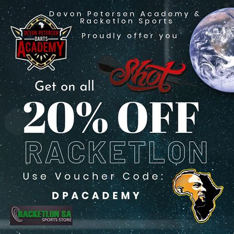 Shot 20% OFF | Racketlon Sports together with SHOT Darts and The Devon Petersen Academy are ...