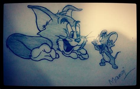 Pencil Sketch Of Tom And Jerry - Desi Painters