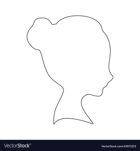 Young woman face side view elegant silhouette Vector Image