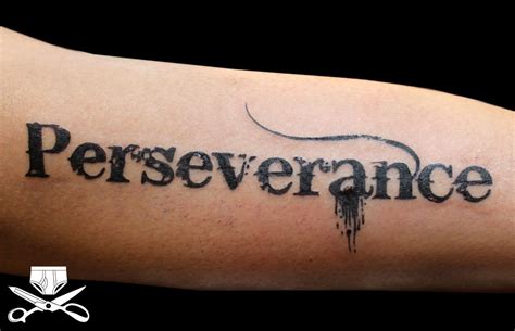 a tattoo with the word perseverance on it