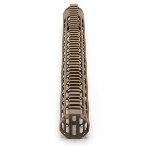 17" AR10 FDE Flat Dark Earth Desert Tan LOW PROFILE MLOK MLOCK Free Float Handguard Rail - Total ...