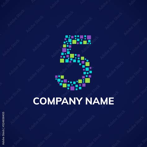 Number five logo design. Vector illustration Stock Vector | Adobe Stock