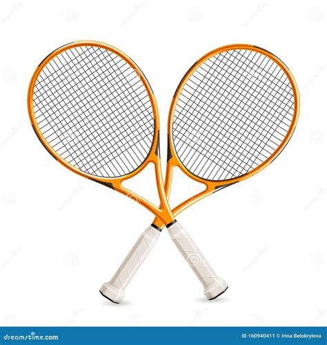 Crossed Tennis Rackets In Retro Design Cartoon Vector | CartoonDealer.com #87633799