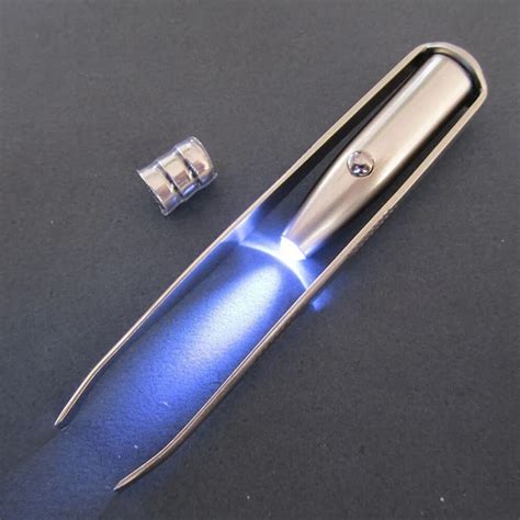 Handy Eyelash Eyebrow Tweezer Hair Removal with LED Light New Stainless Steel Makeup Tool ...