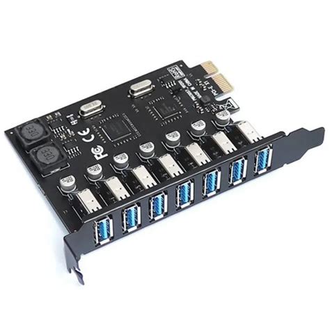 USB 3.0 PCI Express Adapter PCI E to 7 Ports USB 3 Expansion Adapter Card USB3 PCIe PCI-E X1 ...